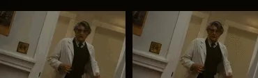 A side-by-side GIF comparison showing a smoother dithered export next to a banded non-dithered export.